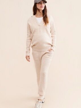 HATCH 'The Cozy' Set Waffle Hoodie & Relax Elastic Was it Pull On Jogger Sz 1